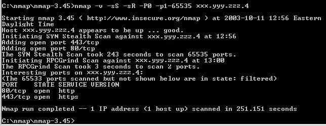 Output of external SMTP server UDP scan from the Internet : Figure 3.