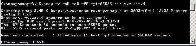 Output of external Web server TCP scan from the internet : Figure 3.2.