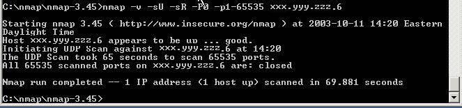 Output of Secure Reverse Proxy server TCP scan from the internet : Figure 3.2.