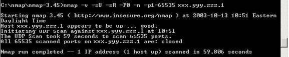 From external DNS server : to Internet using TCP and UDP scans : 2.32 2.