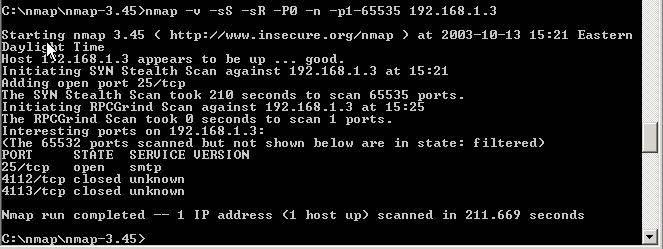 to external SMTP server using TCP scan : Figure 3.2.2.42 6.