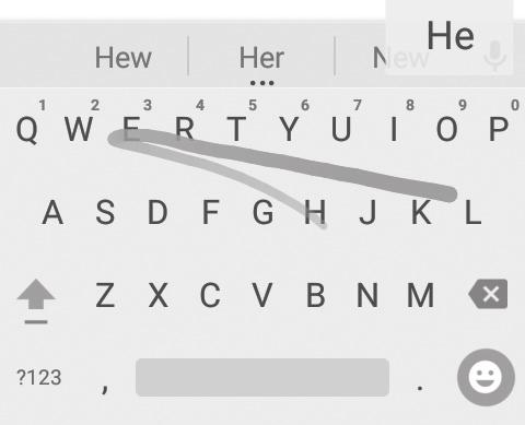 Google Keyboard The Google keyboard provides a layout similar to a desktop computer keyboard. Turn the phone sideways and the keyboard will change from portrait to landscape.