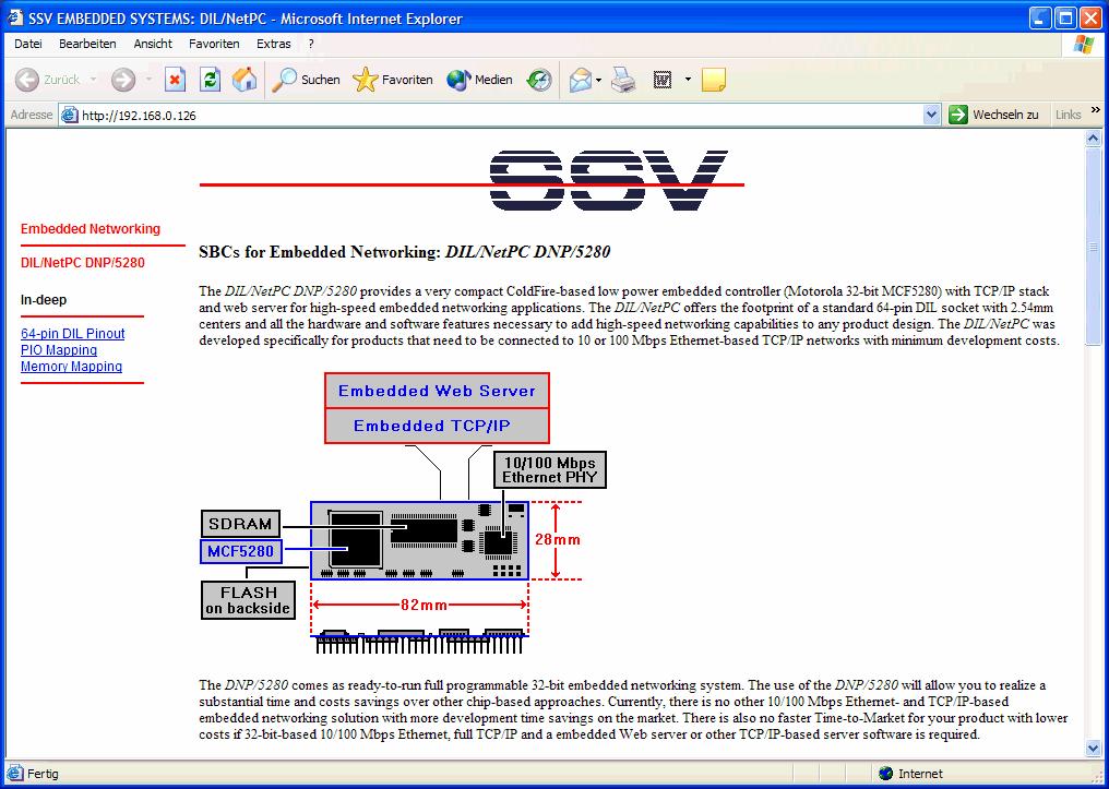 IGW/900 Using a Windows-based Host 5.3 Web Server Access Start a web browser and open the URL http://192.168.0.126.