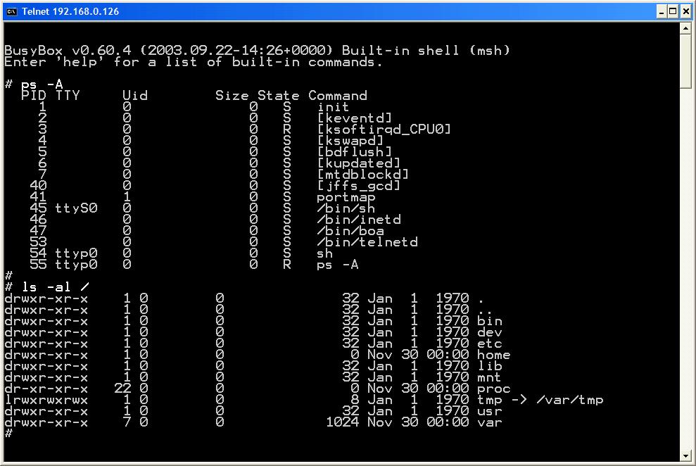 IGW/900 Using a Windows-based Host Within the Telnet client you can enter Linux commands that will be executed by the IGW/900.