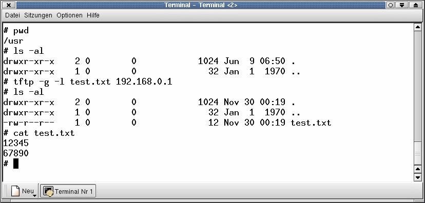 IGW/900 Using a Linux-based Host Most TFTP server programs work with a default directory for put and get commands. Each TFTP put command writes a file to this directory.