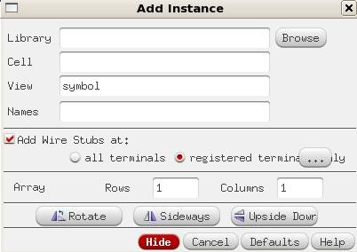 Instantiating the components To place all the components in the schematic window, click on menu item Create Instance.