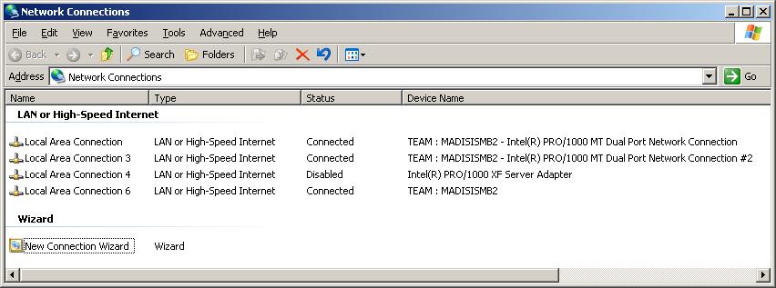 By default the newly created Team uses DHCP.