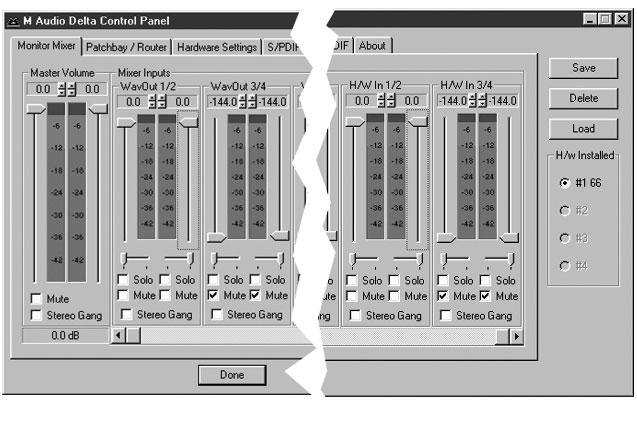 software into which you will be recording. We ll start with the Delta Control Panel s Hardware Settings page, then the Patchbay/Router page, and finally the Monitor Mixer page.