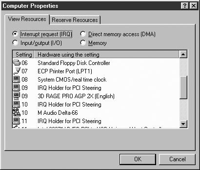 NOTE: When resolving conflicts between PnP and non-pnp devices, it is recommended to re-adjust the resource settings of the non-pnp device first.