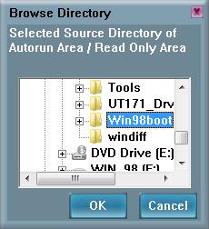 Select the directory path where the source files were saved and click OK Select the directory path where you want to save the ISO File.