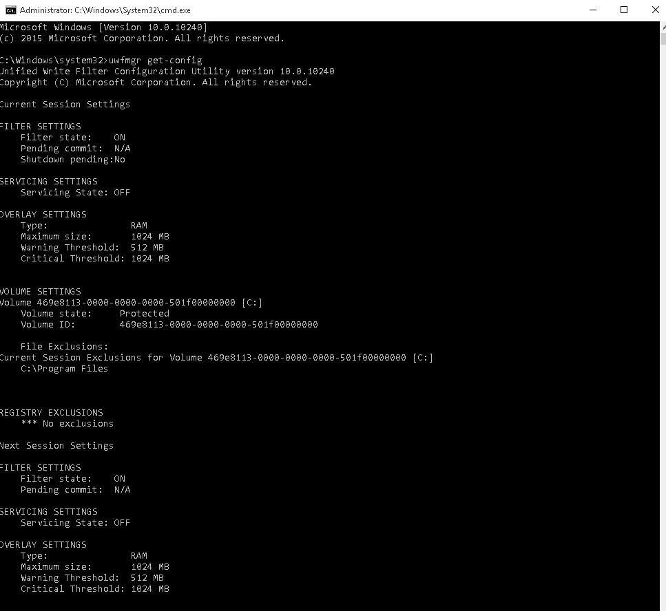 After restarting your computer, you can check the UWF status by running the uwfmgr get-config command in a terminal. To test the UWF protection: 1.