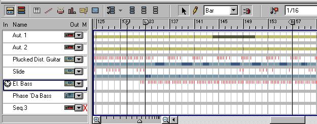 About the Sequencer The sequencer is your main composition tool in Reason. This is where you record notes, controllers, device parameter automation and pattern changes.