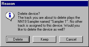 To connect a track to a device in the rack, pull down the pop-up menu in the Out column and select one of the devices.