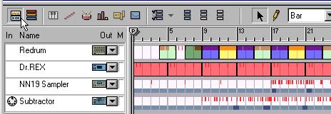 About the two Views While the left part of the sequencer area always contains the track list, there are two different view modes for the right part: Arrange View and Edit View.