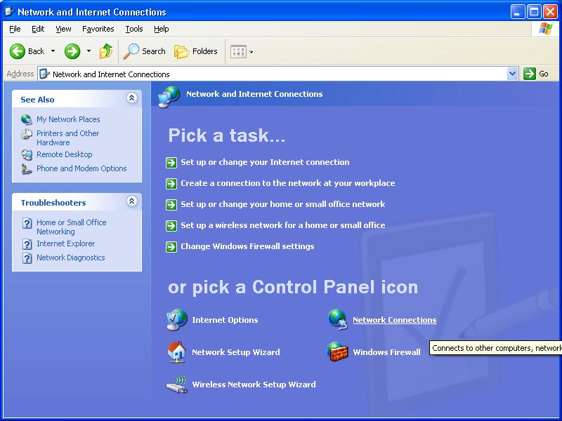 4.4 PPTP Setup when Using VPN: Windows XP This function sets up a VPN (PPTP) connection on