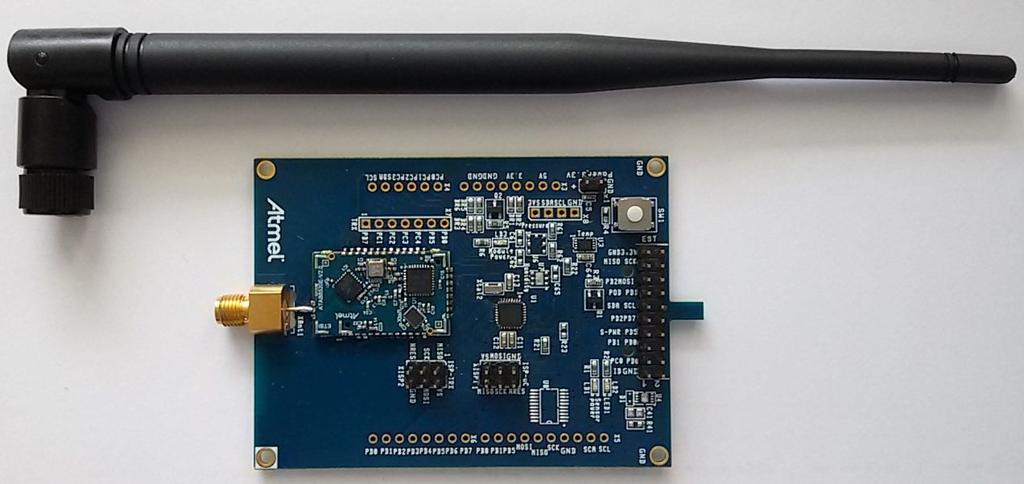 ATA8520-EK4-E (EU version) This is similar to the ATA8520-EK1-E kit but uses the ATA8520E SIGFOX device with a batterypowered stand-alone application using an ATmega328P MCU as host controller and an