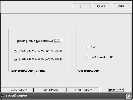 If the LDAC register is selected, the buttons on the right of the dialog box are active and clicking on one of them updates the corresponding DAC. 04827-015 Figure 6.