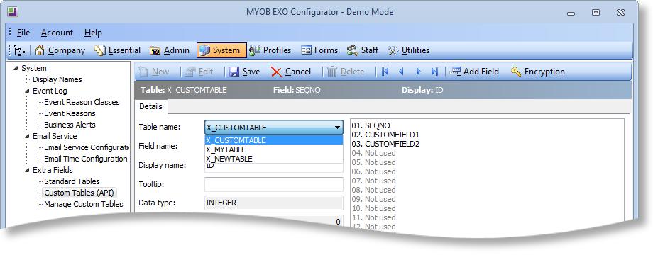 New Features 2. Add the custom table: If you have already created the custom table in SQL Server, click Add Existing Table and enter the table name to create a new entry in this section.