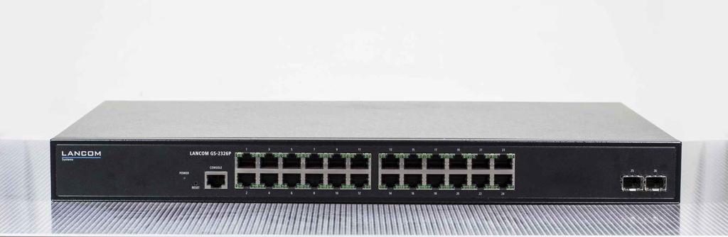 Manageble 26-port Gigabit Ethernet switch with Power over Ethernet for reliable networks 1 High performance for a reliable network infrastructure of medium-sized enterprises and branch offices 1 PoE