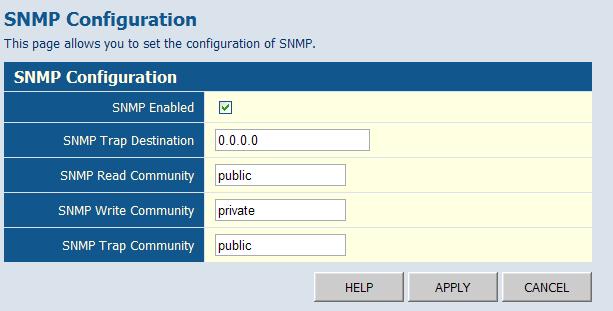 Configuring the Switch Web Click SNMP, Configuration.