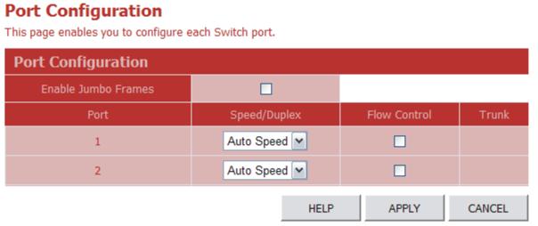 Ports Configuration 3 Ports Configuration Ports Settings You can use the Port Configuration page to manually set the speed, duplex mode, and flow control.