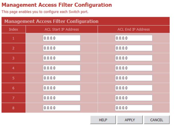 IGMP Snoop 3 Web Click Security, ACL. Figure 3-36 Management Access Filter Configuration IGMP Snoop The switch can use Internet Group Management Protocol (IGMP) to filter multicast traffic.