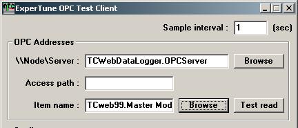 Using the ExpertTune OPC Client,