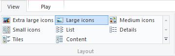 File explorer views Details gives you additional details, such as file type and size.