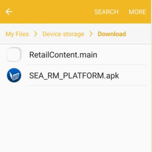 01. Copy & Run Retail Mode Application APK 1. Copy Retail Mode Application APK and RetailContent.main file from the computer to the device s Download folder [Figure 1] 2.