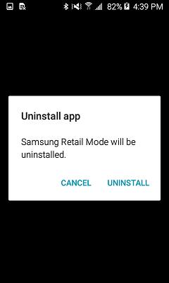 UNINSTALL RETAIL MODE APPLICATION (cont.) 1.