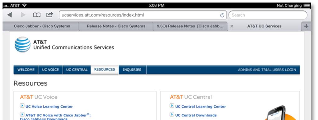 UC Customer Care Portal Home screen Resources Tab 4.