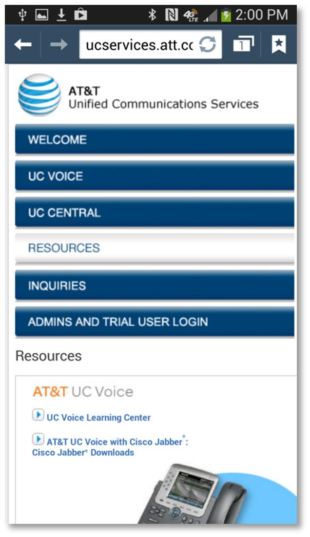 The screen shown in Figure 3 displays. 2015. AT&T Intellectual Property.
