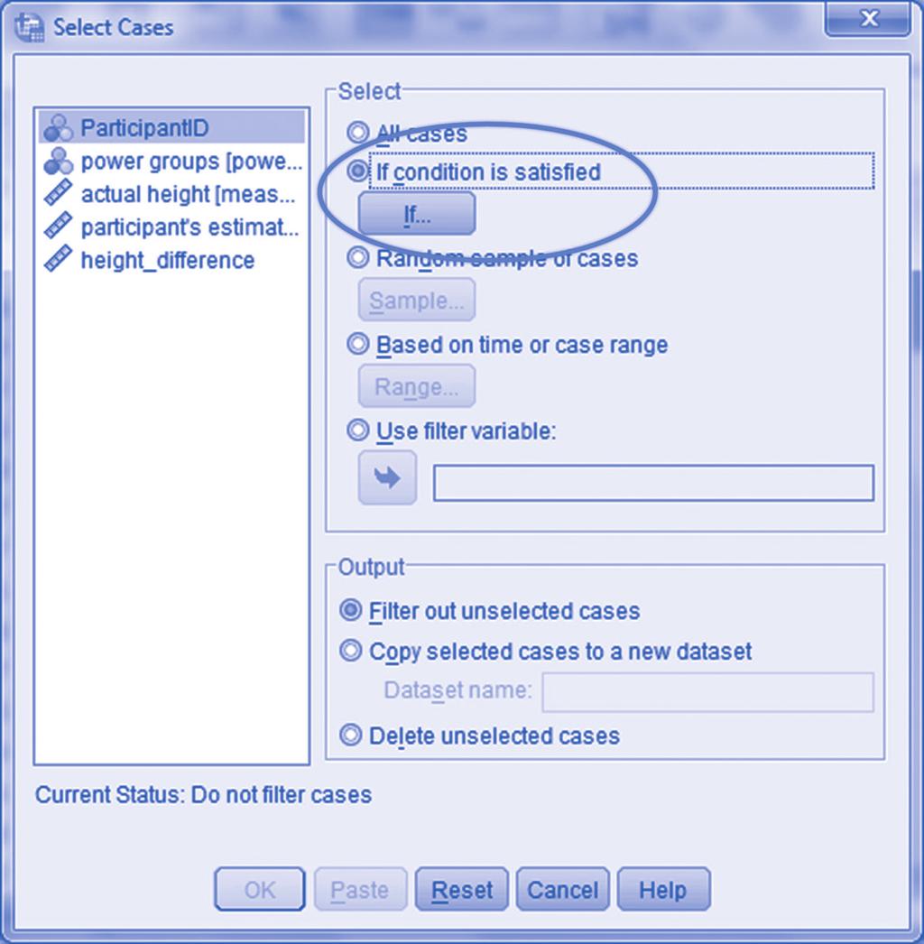 Handling Your Data in SPSS That click will open a second dialogue box illustrated in the next screenshot.