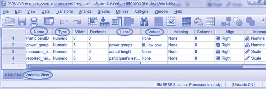 36 YOUR BASIC SPSS TOOLBOX file from SPSS. The data set is one that we made up for an example in Chapter 9.