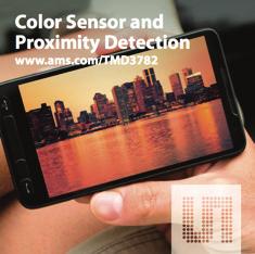 PROXIMITY PROXIMITY 112 Color Sensor and Proximity Detection TMD3782 is a digital color sensor, proximity sensor with Infra-Red LED in an optical module Product Overview The TMD2772 family of devices