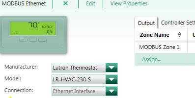 Next, Assign HVAC zones using the Output tab. The final step on the Output tab is to assign any seetemps that will be used to also control the setpoints and modes for the zones.