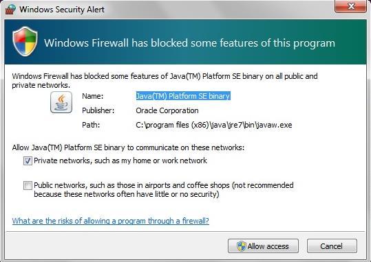 receive a notification that your firewall is blocking the application, allow it access