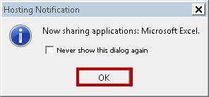 A window will appear showing your available applications to be shared.