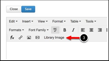 Step 4: Use the Text Editor's 'Library Image' Feature 3.