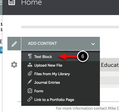 Step 2: Access the Text Editor Once you have copied the embed code from YouTube, access your portfolio and navigate to the section that you would like to add the