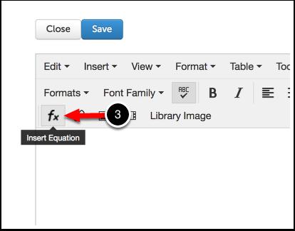 Step 3: Use the Text Editor's 'Insert Equation' Feature 3. Click on the Insert Equation button.