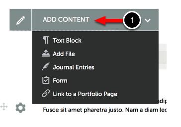 Step 4: Add Content to the Assignment 1. Use the Add Content drop down menu to select the appropriate method for adding content.