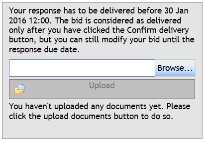 3.5 Uploading bid documents Before being able to upload bid document(s) on a request you must first register your intent-to-bid.