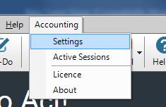 Accounting Menu Settings Once the Act! Link for Accounting program has been installed and registered on the server, the Accounting menu can be used on the server to complete the setup of the Act!