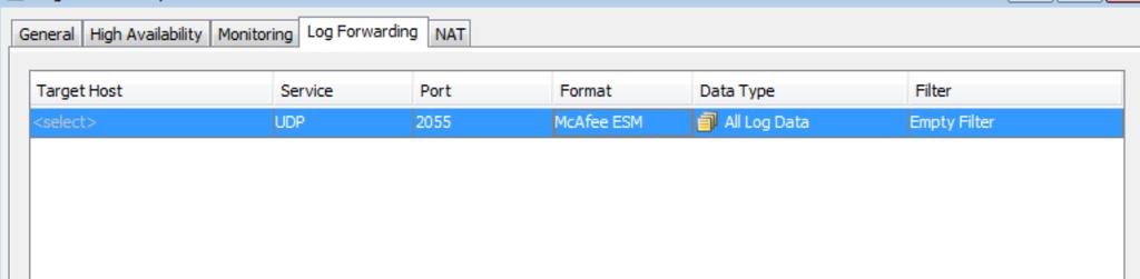 3 Specific Data Source Configuration Details 3.1 McAfee NGFW v. Configuration 1. Select Monitoring System Status. 2. Expand the Servers branch. 3. Right-click the Log Server from which you want to forward log data, and select Properties.