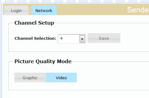 Web Interface Basic Operation Picture Quality Mode The HD over IP w/ RS-232 and 2-way IR provides two video modes: Video Mode and Graphic Mode.