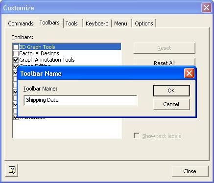 Chapter 9 Creating a Custom Toolbar 1 Choose Tools Customize. 2 Click the Toolbars tab.