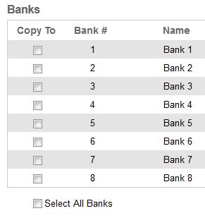 Web Interface Copy To Place a check mark in the desired check box to select the desired bank where the EDID will
