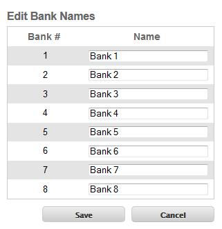 Web Interface Manage EDID Bank Names Bank # Indicates the EDID bank number. Name Type the desired name of the EDID bank in this field.