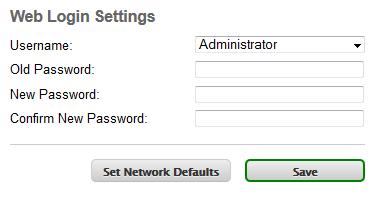 Web Interface Username Click this drop-down list to select the user name. The password for the selected user name can be changed, if desired.